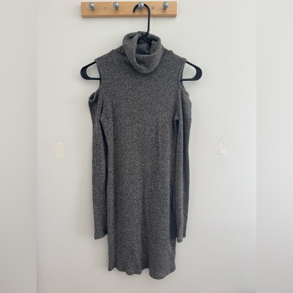 Silence + Noise Grey Knit Sweater Dress